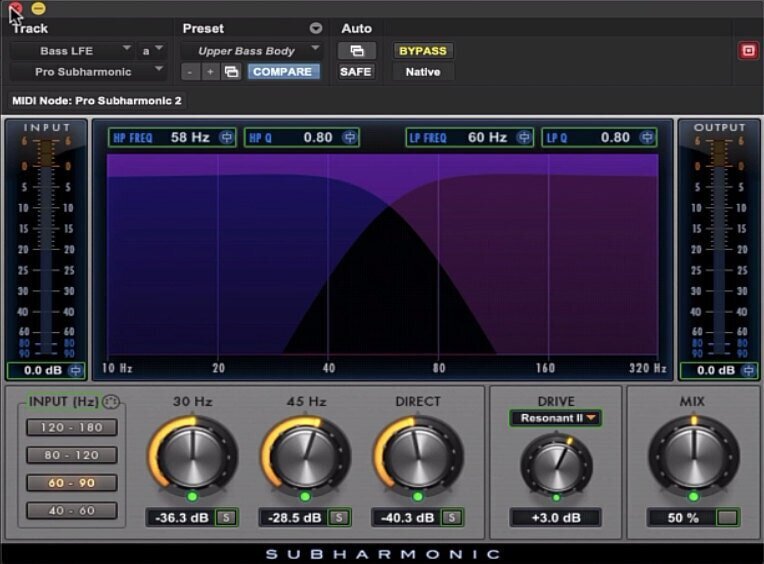 Drums LFE Subharmonic Plugin